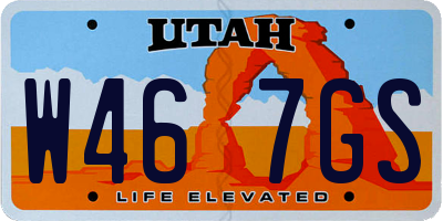 UT license plate W467GS