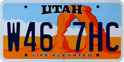 UT license plate W467HC