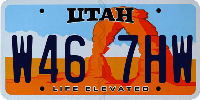 UT license plate W467HW