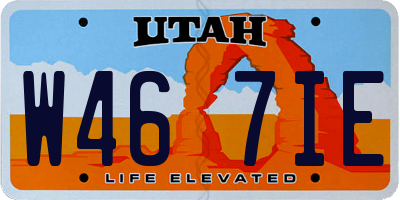 UT license plate W467IE