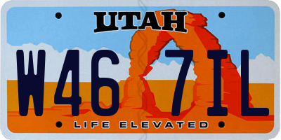 UT license plate W467IL