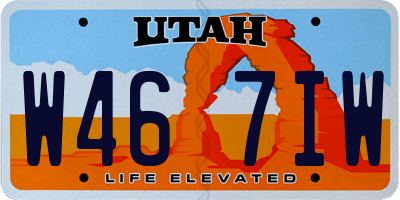 UT license plate W467IW