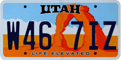 UT license plate W467IZ