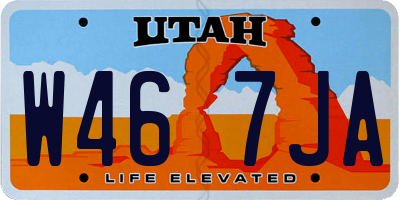 UT license plate W467JA