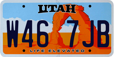 UT license plate W467JB