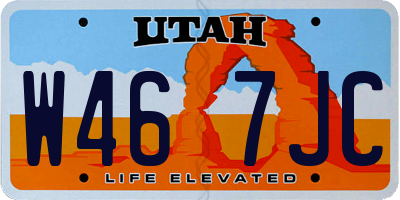 UT license plate W467JC