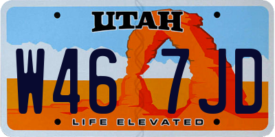 UT license plate W467JD