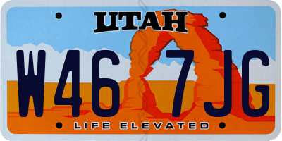 UT license plate W467JG
