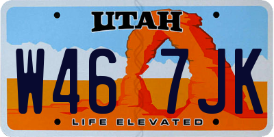 UT license plate W467JK