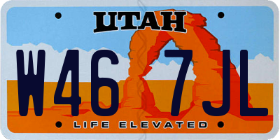 UT license plate W467JL