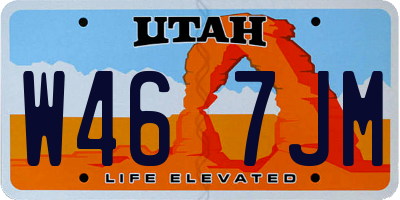 UT license plate W467JM