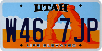 UT license plate W467JP