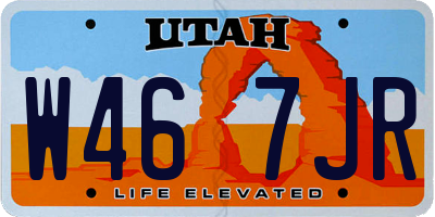 UT license plate W467JR