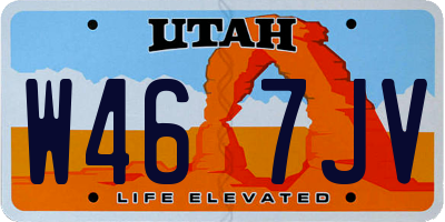 UT license plate W467JV