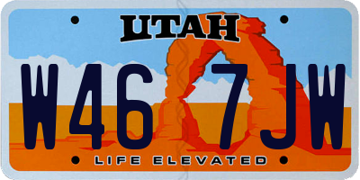 UT license plate W467JW