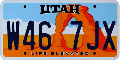 UT license plate W467JX