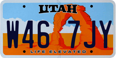 UT license plate W467JY