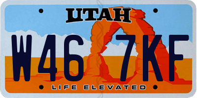 UT license plate W467KF