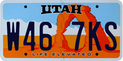 UT license plate W467KS