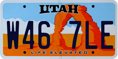 UT license plate W467LE