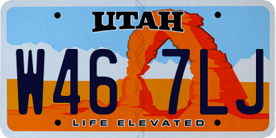 UT license plate W467LJ