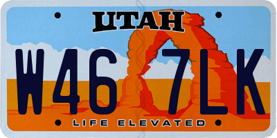 UT license plate W467LK