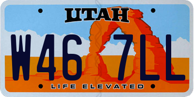 UT license plate W467LL