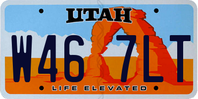 UT license plate W467LT