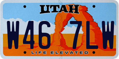 UT license plate W467LW
