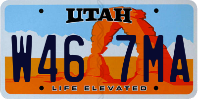 UT license plate W467MA
