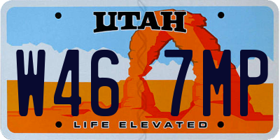 UT license plate W467MP