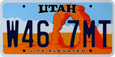 UT license plate W467MT