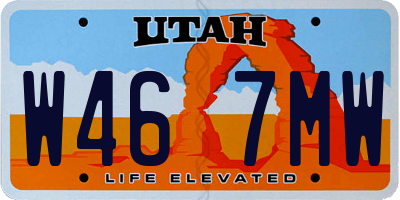 UT license plate W467MW
