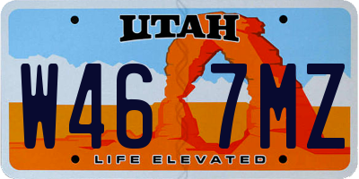 UT license plate W467MZ