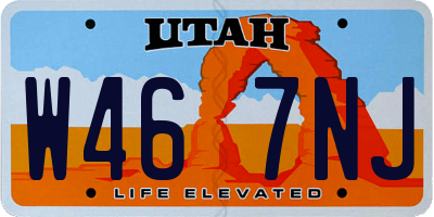 UT license plate W467NJ