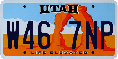 UT license plate W467NP