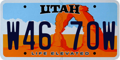 UT license plate W467OW