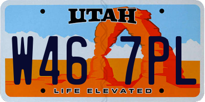 UT license plate W467PL