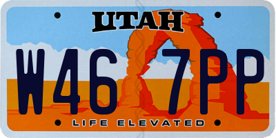 UT license plate W467PP