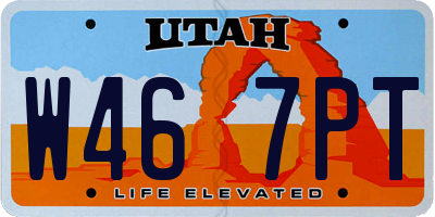 UT license plate W467PT
