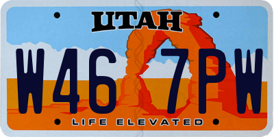 UT license plate W467PW