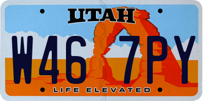 UT license plate W467PY