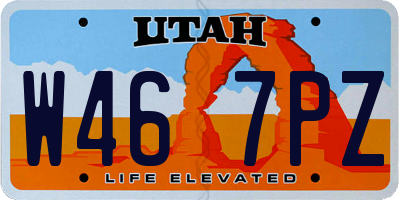 UT license plate W467PZ