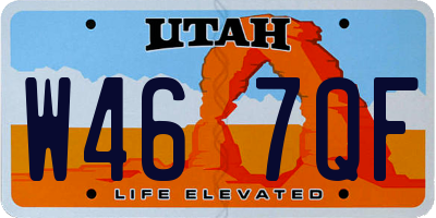 UT license plate W467QF