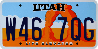 UT license plate W467QG
