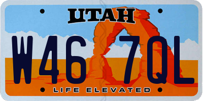 UT license plate W467QL