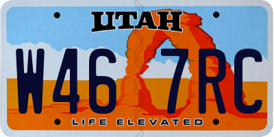 UT license plate W467RC