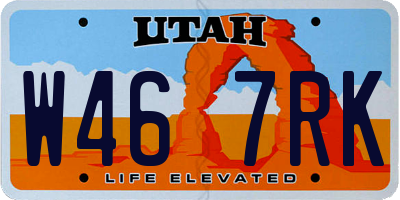 UT license plate W467RK