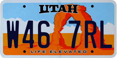 UT license plate W467RL