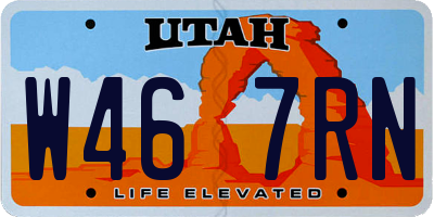 UT license plate W467RN